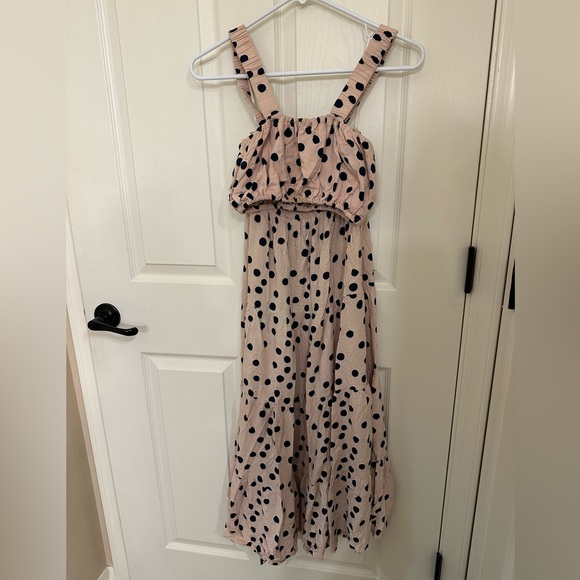 Alia Blue two piece (Coco top) and (Emilie skirt) polka dot set - Picture 1 of 7